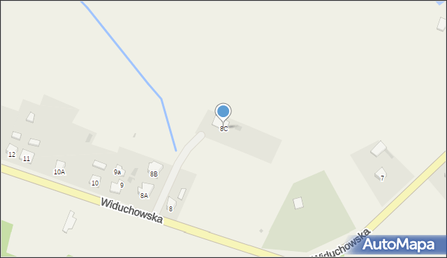 Krzywin, Widuchowska, 8C, mapa Krzywin