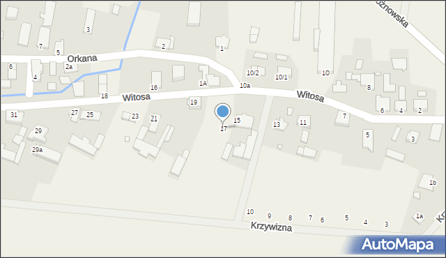 Krzywizna, Witosa Wincentego, 17, mapa Krzywizna