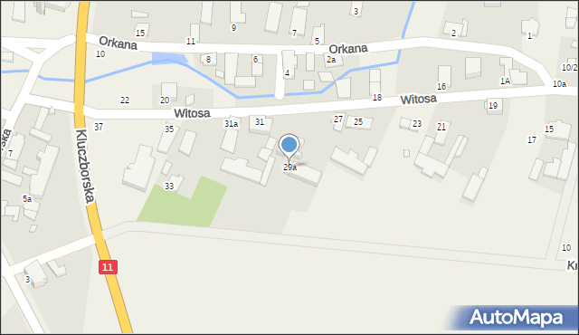 Krzywizna, Witosa Wincentego, 29a, mapa Krzywizna