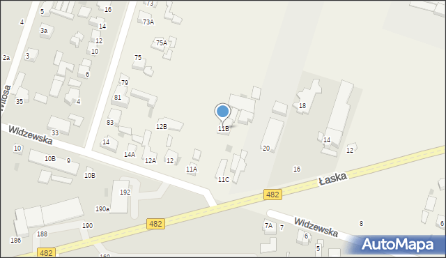 Ksawerów, Widzewska, 11B, mapa Ksawerów