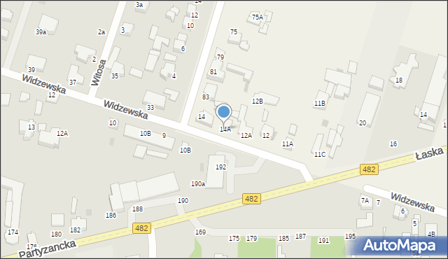 Ksawerów, Widzewska, 14A, mapa Ksawerów