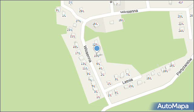 Księginice Małe, Wiosenna, 10/L, mapa Księginice Małe