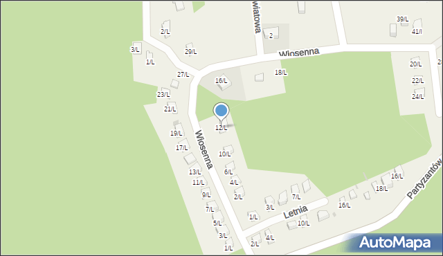 Księginice Małe, Wiosenna, 12/L, mapa Księginice Małe