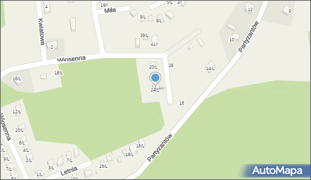 Księginice Małe, Wiosenna, 24/L, mapa Księginice Małe