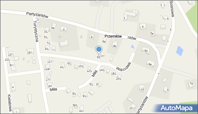 Księginice Małe, Wiśniowa, 9/L, mapa Księginice Małe