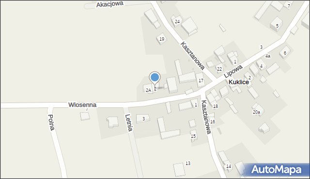 Kuklice, Wiosenna, 2, mapa Kuklice