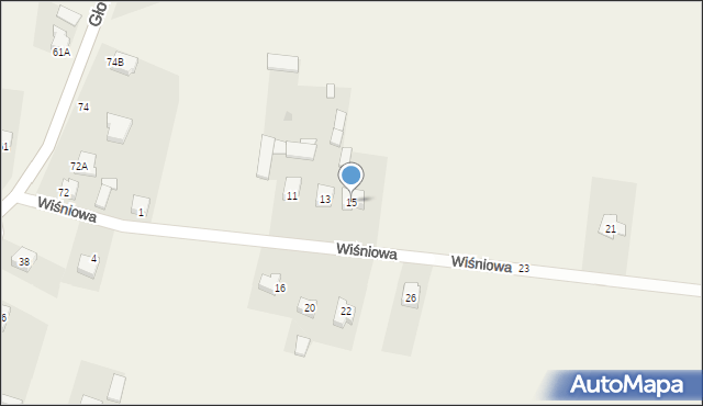 Kurów, Wiśniowa, 15, mapa Kurów