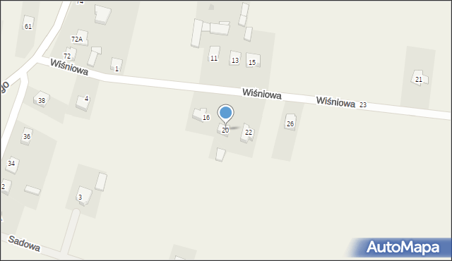 Kurów, Wiśniowa, 20, mapa Kurów