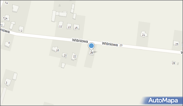 Kurów, Wiśniowa, 26, mapa Kurów