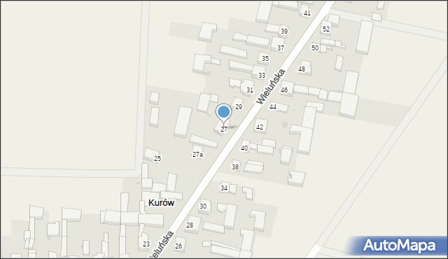 Kurów, Wieluńska, 27, mapa Kurów