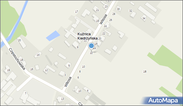 Kuźnica Kiedrzyńska, Witosa Wincentego, 12, mapa Kuźnica Kiedrzyńska