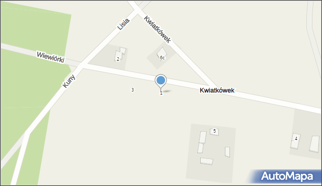 Kwiatkówek, Wiewiórki, 1, mapa Kwiatkówek