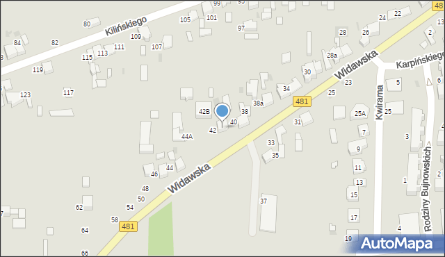 Łask, Widawska, 42A, mapa Łask