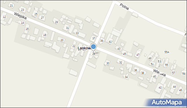 Laskowice, Wiejska, 28, mapa Laskowice