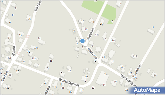 Łaziska Górne, Wieżowa, 3, mapa Łaziska Górne