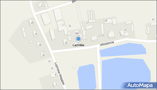 Łaźniew, Wiosenna, 19, mapa Łaźniew