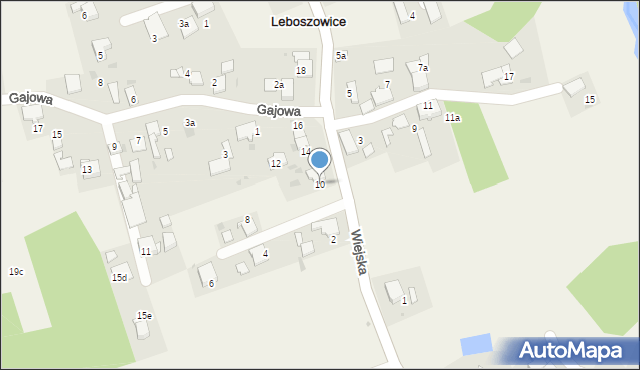 Leboszowice, Wiejska, 10, mapa Leboszowice