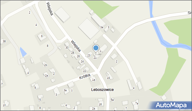 Leboszowice, Wiejska, 21a, mapa Leboszowice