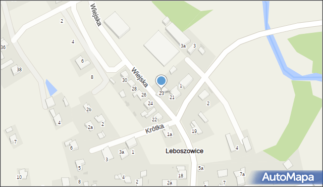 Leboszowice, Wiejska, 23, mapa Leboszowice