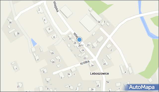 Leboszowice, Wiejska, 26, mapa Leboszowice