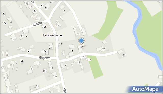 Leboszowice, Wiejska, 7a, mapa Leboszowice