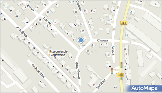 Legnica, Wiatrakowa, 1, mapa Legnicy