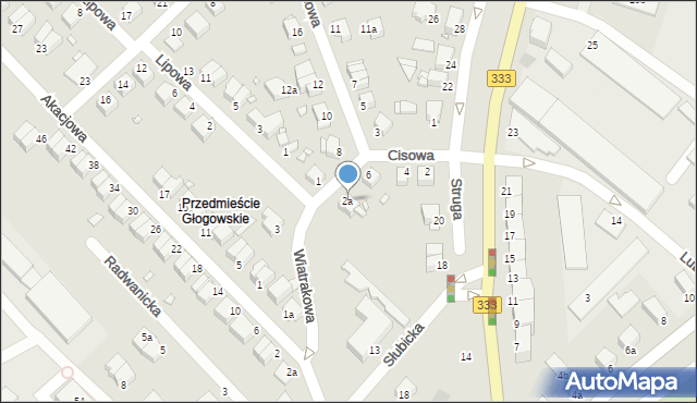 Legnica, Wiatrakowa, 2a, mapa Legnicy
