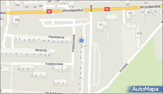 Legnica, Wielkiej Niedźwiedzicy, 4, mapa Legnicy