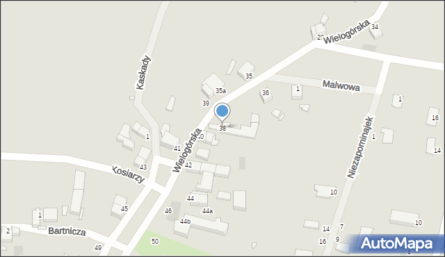 Legnica, Wielogórska, 38, mapa Legnicy