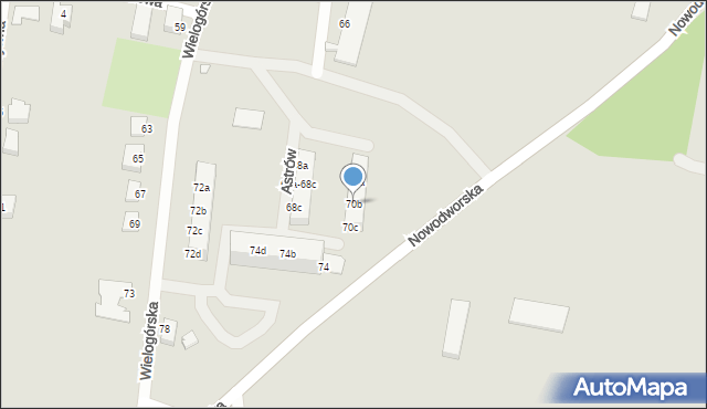 Legnica, Wielogórska, 70b, mapa Legnicy