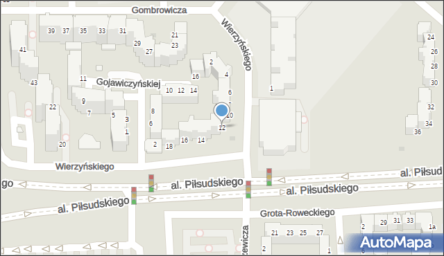 Legnica, Wierzyńskiego Kazimierza, 12, mapa Legnicy