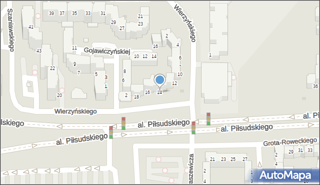 Legnica, Wierzyńskiego Kazimierza, 14, mapa Legnicy