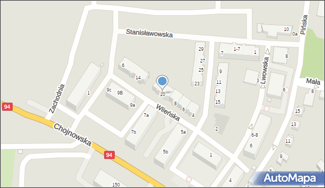 Legnica, Wileńska, 10, mapa Legnicy