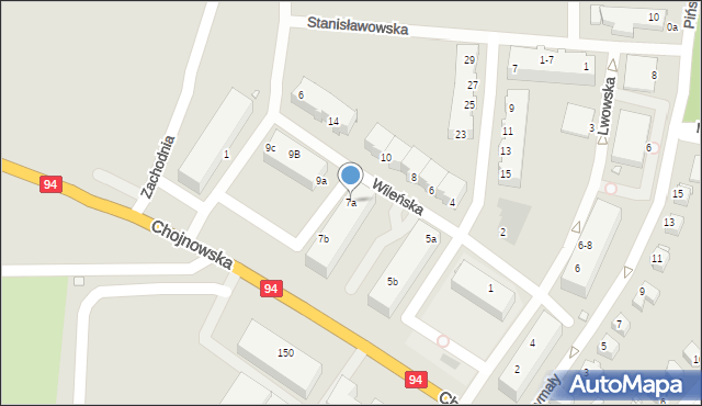 Legnica, Wileńska, 7a, mapa Legnicy