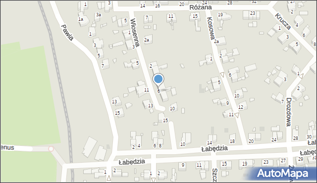 Legnica, Wiosenna, 6, mapa Legnicy