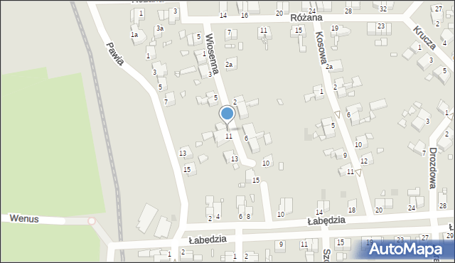 Legnica, Wiosenna, 9, mapa Legnicy