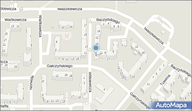 Legnica, Witkiewicza Stanisława Ignacego, 6, mapa Legnicy