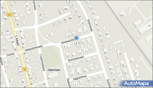 Leszno, Wiewiórkowa, 5, mapa Leszno