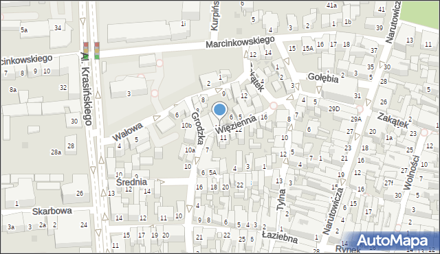 Leszno, Więzienna, 8, mapa Leszno