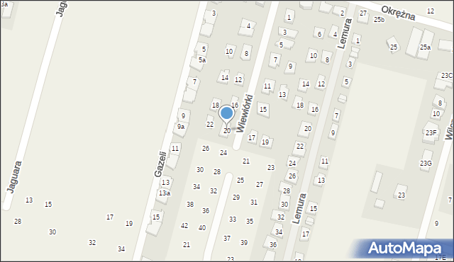 Lesznowola, Wiewiórki, 20, mapa Lesznowola