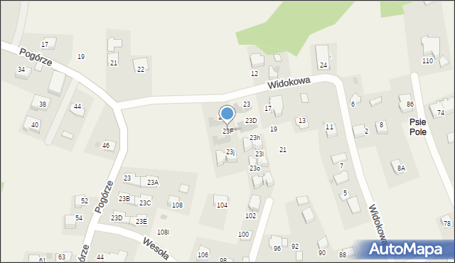 Libertów, Widokowa, 23F, mapa Libertów