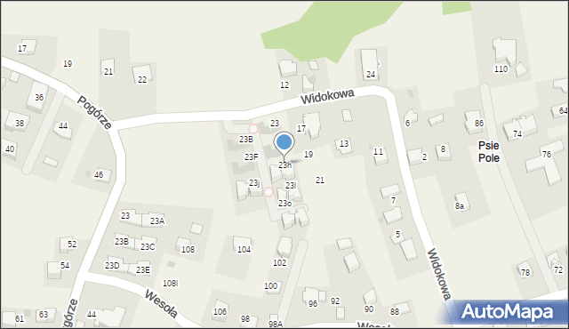 Libertów, Widokowa, 23h, mapa Libertów