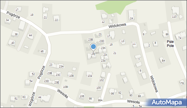 Libertów, Widokowa, 23j, mapa Libertów