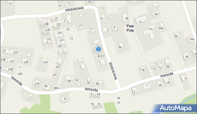 Libertów, Widokowa, 5, mapa Libertów