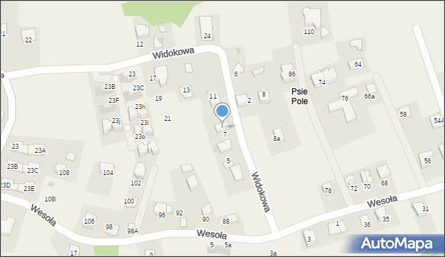 Libertów, Widokowa, 7A, mapa Libertów