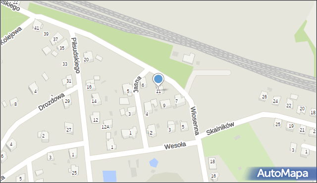 Libiąż, Wiosenna, 11, mapa Libiąż