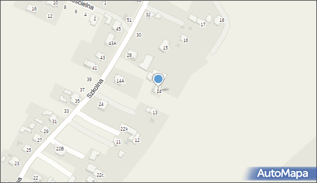 Ligota Łabędzka, Wiejska, 14, mapa Ligota Łabędzka