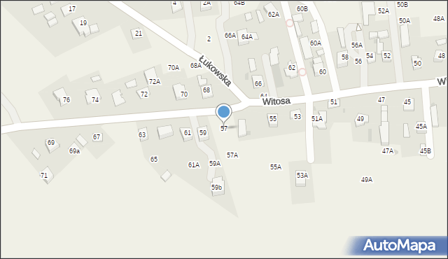 Lisia Góra, Witosa Wincentego, 57, mapa Lisia Góra