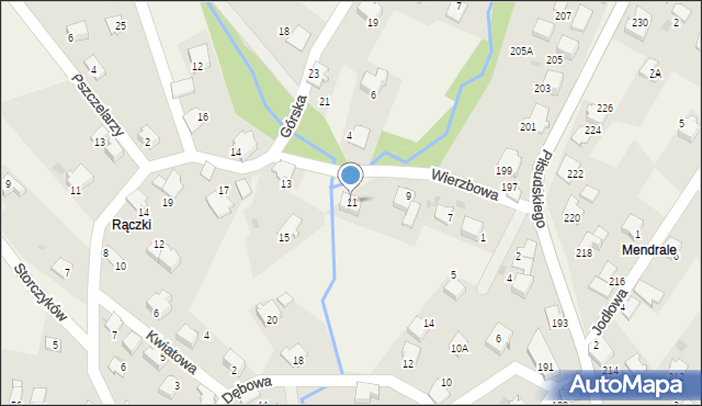 Łodygowice, Wierzbowa, 11, mapa Łodygowice