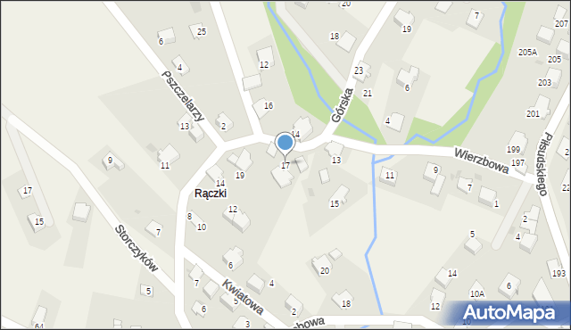 Łodygowice, Wierzbowa, 17, mapa Łodygowice